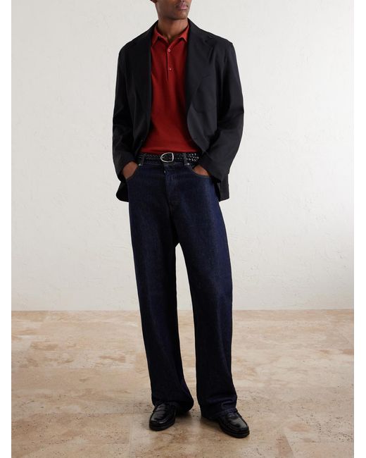 John Smedley Red Roth Sea Island Cotton Polo Shirt for men
