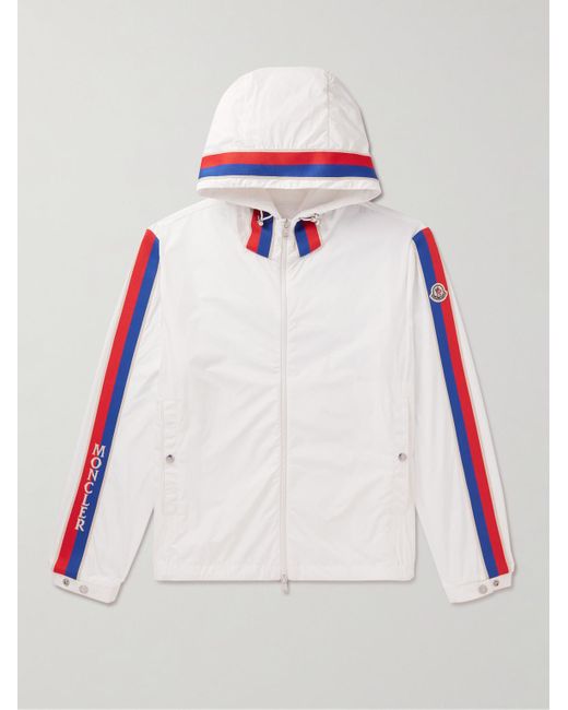 Moncler Rukbat Logo-appliquéd Webbing-trimmed Shell Hooded Jacket in ...