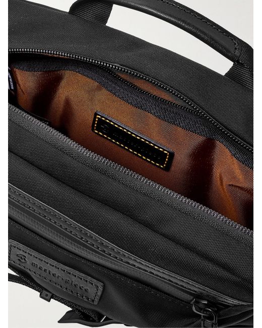 Master Piece Black Potential Small Leather-Trimmed Cordura Nylon Messenger Bag for men