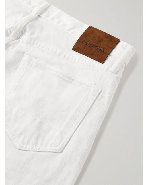 Tom Ford White Slim-Fit Straight-Leg Selvedge Jeans for men