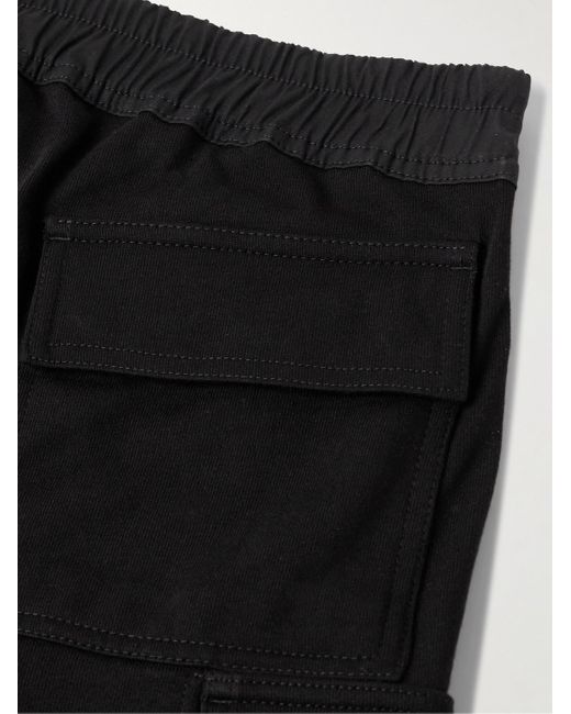 Rick Owens Black Mastodon Tapered Cotton-jersey Drawstring Cargo Trousers for men