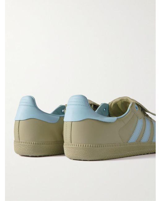 Adidas Originals Green Humanrace Samba Suede-trimmed Leather Sneakers for men