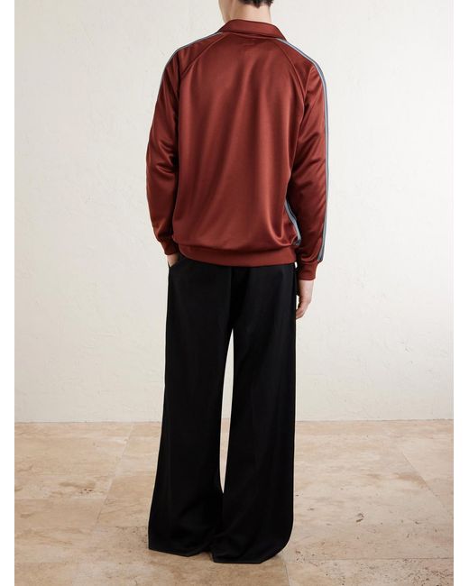Needles Logo-Embroidered Striped Jersey Track Jacket for men