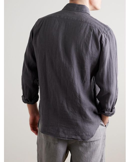 Hartford Purple Paul Pat Linen Shirt for men