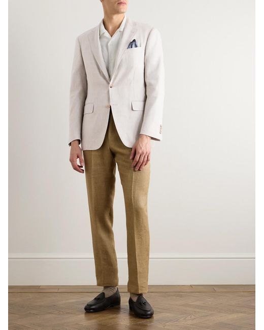 Canali Natural Kei Slim-Fit Linen And Wool-Blend Suit Jacket for men