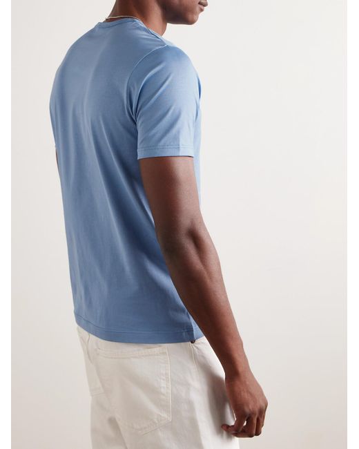 Sunspel Blue Slim-fit Cotton-jersey T-shirt for men