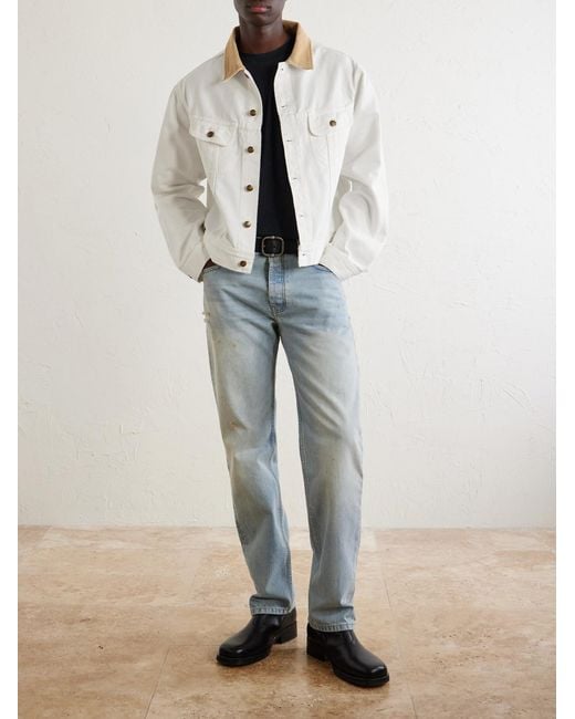 CHERRY LA Blue Straight-Leg Distressed Jeans for men