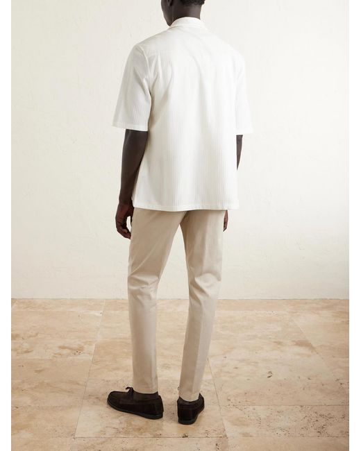 Eleventy Natural Slim-fit Stretch Cotton-twill Chinos for men