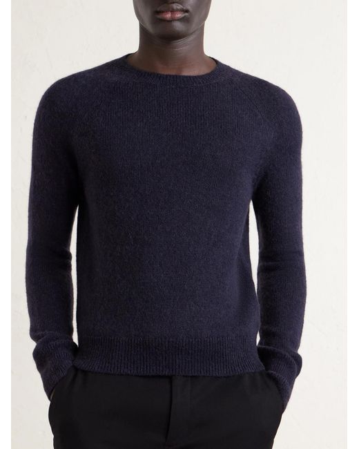 Dries Van Noten Blue Brushed Sweater for men