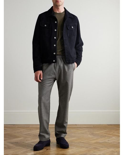 Barena Gray Straight-leg Virgin Wool Drawstring Trousers for men