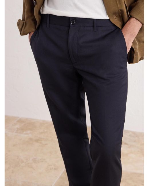 Slowear Blue Straight-Leg Wool-Blend Tekno Flannel Trousers for men