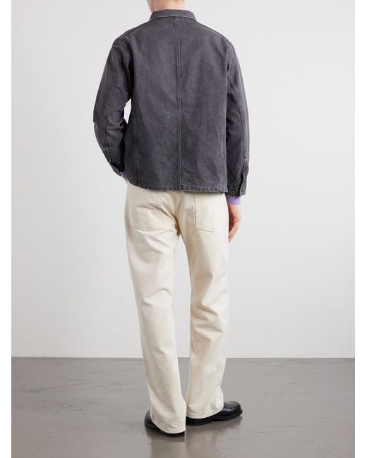 Fullcount Gray Tent Cloth Distressed Denim Chore Jacket for men