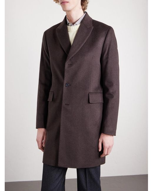 Paul Smith Brown Slim-fit Wool And Cashmere-blend Felt Coat for men
