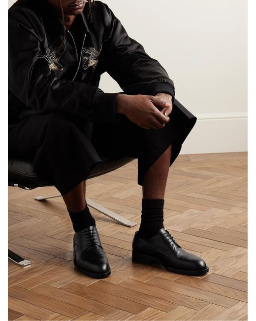 Scarpe Oxford in pelle modello cap toe di Dries Van Noten in Black da Uomo