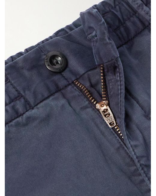 Incotex Blue Slim-fit Stretch-cotton Gabardine Trousers for men