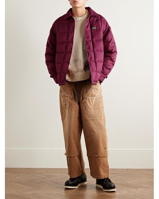 Visvim Purple Coach Appliquéd Quilted Wool And Silk-Blend Twill Down Jacket for men