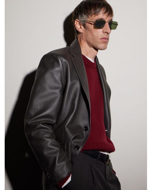 Gucci Green Bamboo Square-Frame-Tone Sunglasses for men