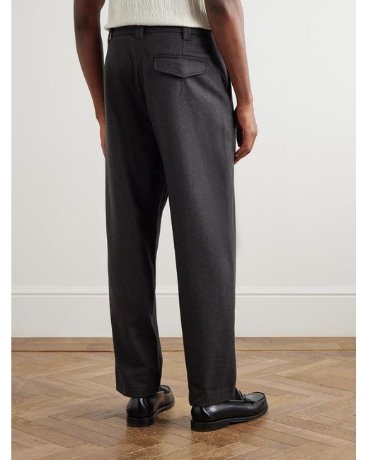 A.P.C. Gray Renato Straight-Leg Pleated Wool-Blend Trousers for men