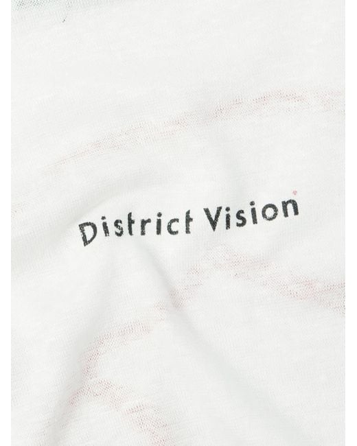 District Vision White Printed Hemp-jersey T-shirt for men