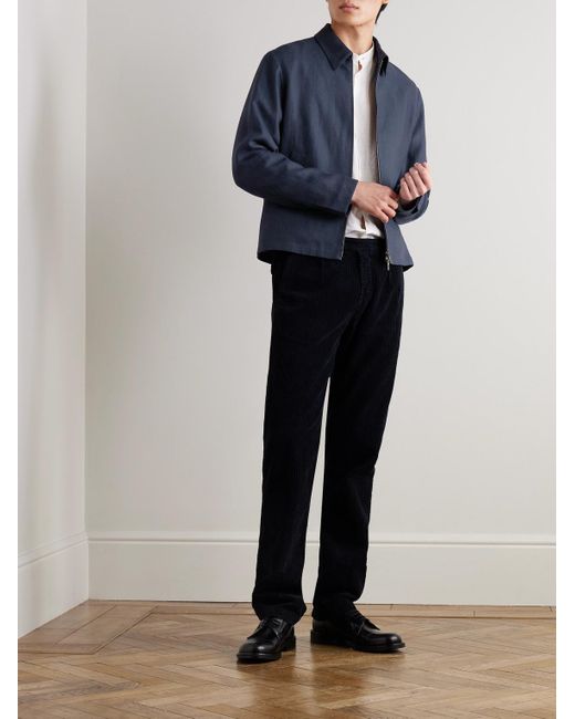 Loro Piana Blue Maurin Linen-Twill Blouson Jacket for men