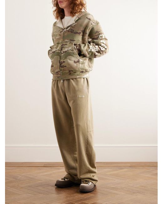 CHERRY LA Natural Logo-appliquéd Camouflage-print Cotton-jersey Zip-up Hoodie for men