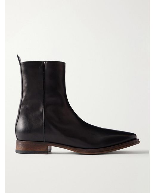 Acne Black Bebe Leather Chelsea Boots for men