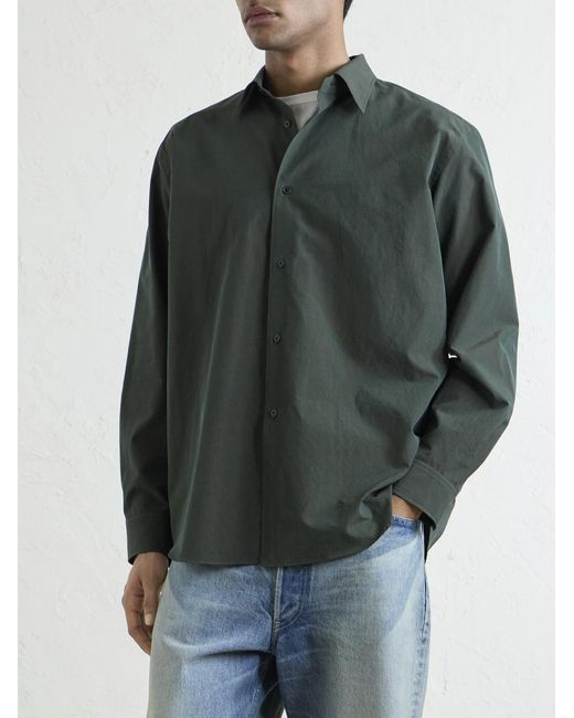 Auralee Green Cotton-poplin Shirt for men