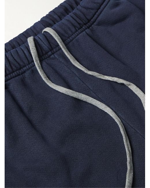 Les Tien Blue Tapered Garment-Dyed Cotton-Jersey Sweatpants for men