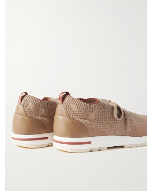 Loro Piana Natural 360 Flexy Leather-Trimmed Knitted Wish Wool Sneakers for men