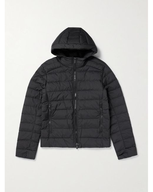 Canada Goose Black Crofton Logo-appliquéd Quilted Enduraluxe® Hooded Down Jacket for men