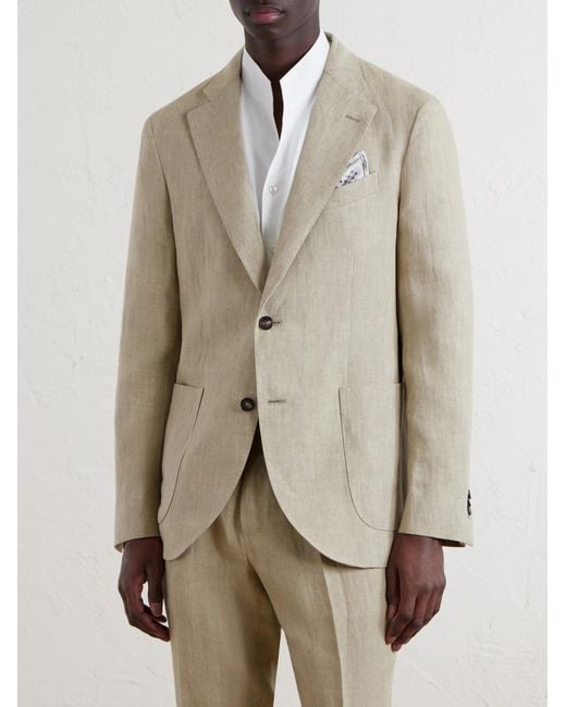 Slowear Natural Slim-Fit Linen Suit Jacket for men