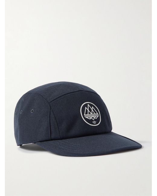 Adidas Originals Blue Mod Trefoil Logo-embroidered Canvas Baseball Cap for men
