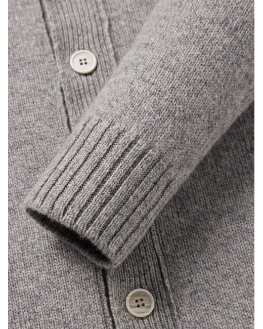 Slowear Gray Incotex Zanone Slim-Fit Virgin Wool Cardigan for men