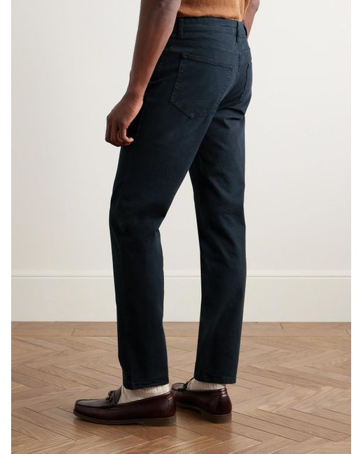 NN07 Blue Tony 1923 Slim-Fit Garment-Dyed Organic Cotton-Blend Twill Trousers for men