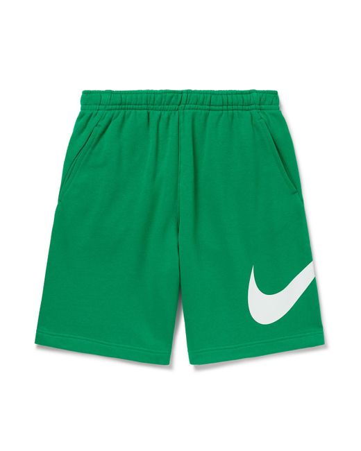 Nike Green Sportswear Club Straight-leg Cotton-blend Jersey Shorts for men