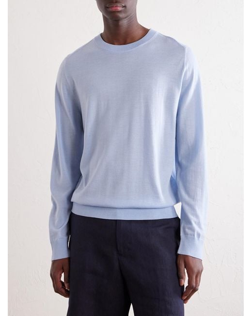 Paul Smith Blue Merino Wool Sweater for men