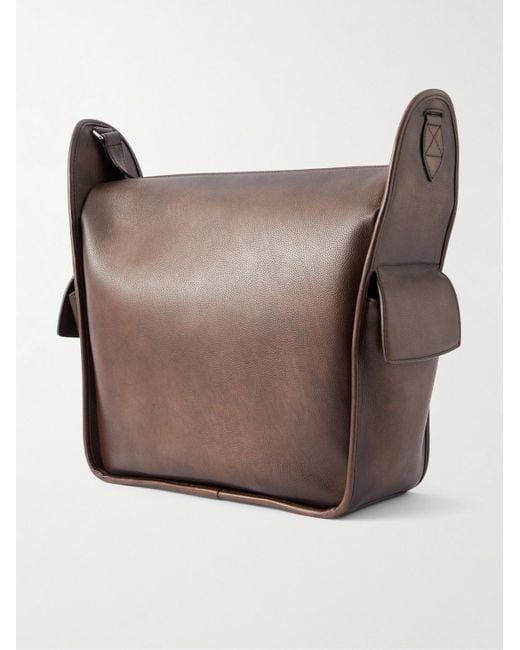 Berluti Brown Périple Scritto Full-Grain Venezia Leather Messenger Bag for men