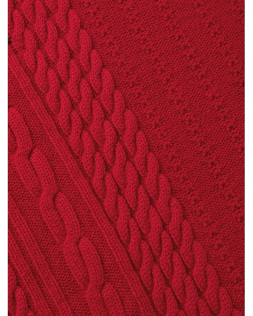 Enfants Riches Deprimes Red Distressed Cable-Knit Cashmere Sweater for men