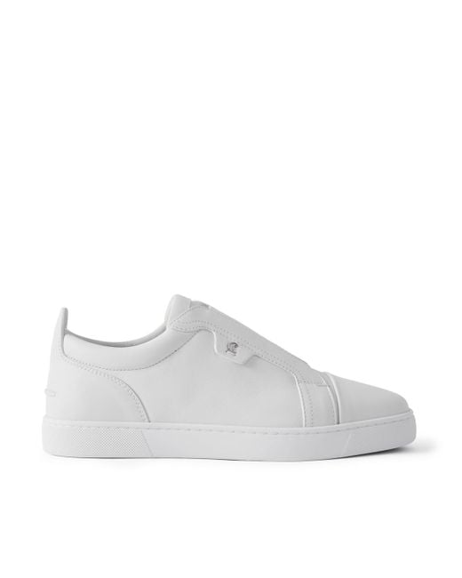 Christian Louboutin White St Louis Leather Slip-On Sneakers for men