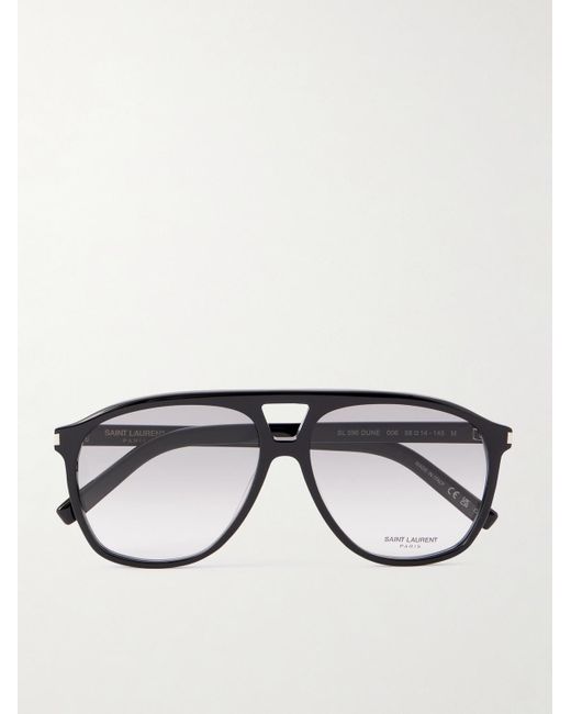 Saint Laurent Black Aviator-Style Acetate Sunglasses for men