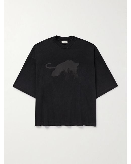Fear Of God Black Les Panteres Oversized Printed Cotton-Jersey T-Shirt for men