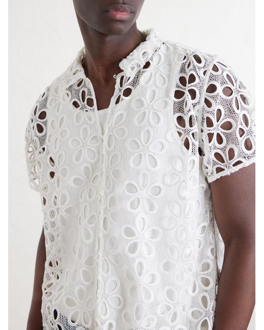 Bode White Primrose Cotton-lace Shirt for men
