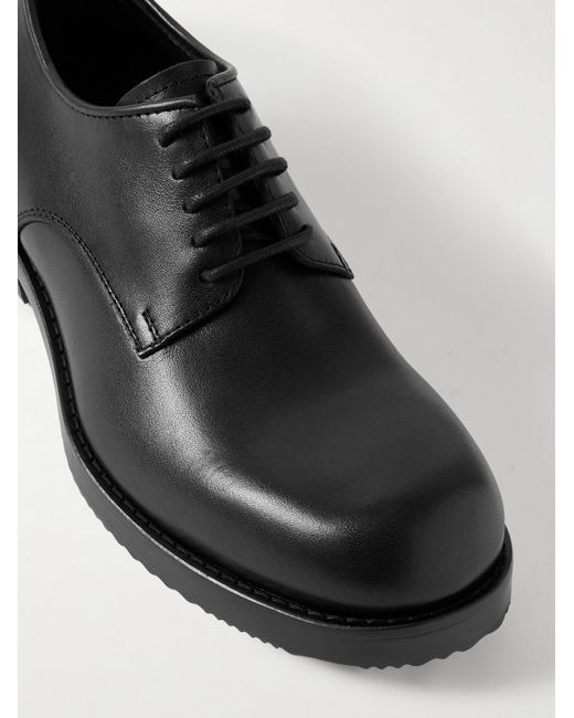 Dries Van Noten Black Leather Derby Shoes for men