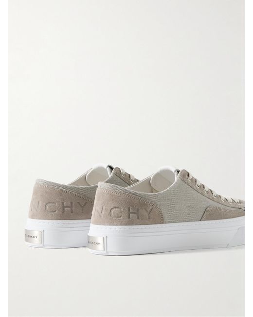 Givenchy City Sneakers aus Canvas mit Besatz aus Leder und Veloursleder mit Logoprägung in White für Herren