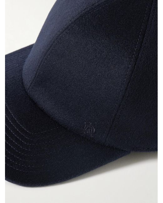 Dunhill Blue Logo-embroidered Cashmere Baseball Cap for men