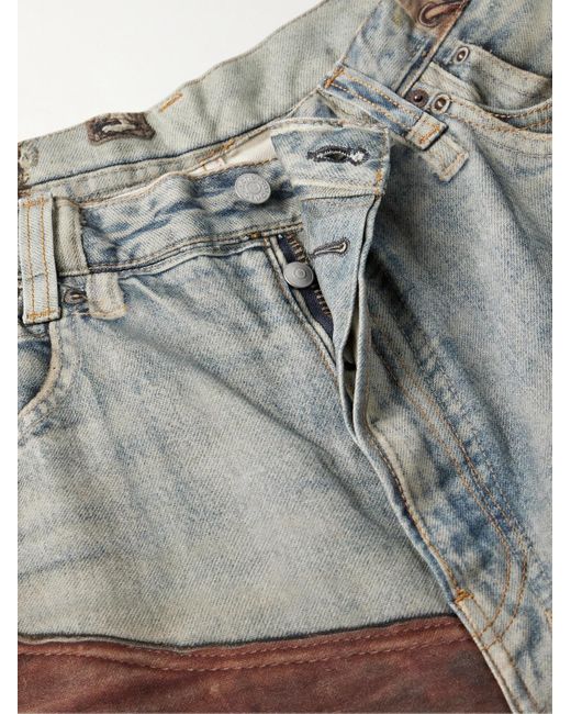 Acne Gray Wide-leg Trompe L'oeil Jeans for men