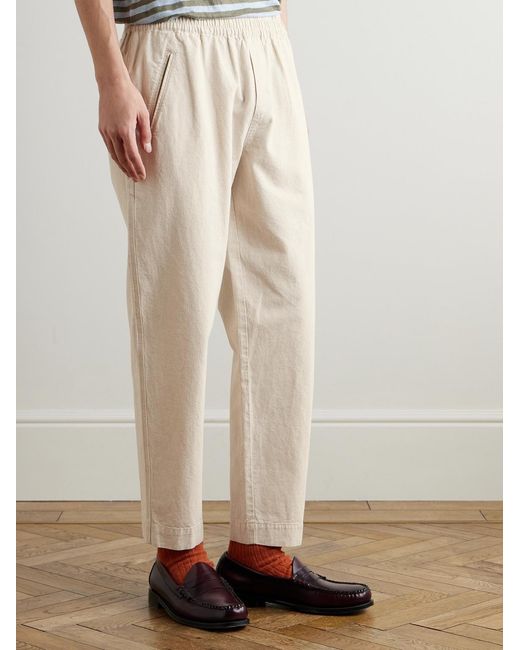 Folk Natural Drawcord Assembly Straight-Leg Linen And Cotton-Blend Trousers for men