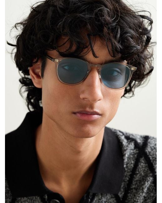 Garrett Leight Blue Kinney Round-Frame Acetate Sunglasses for men