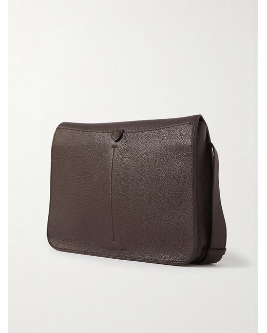 Berluti Brown Spirale Full-grain Leather Messenger Bag for men