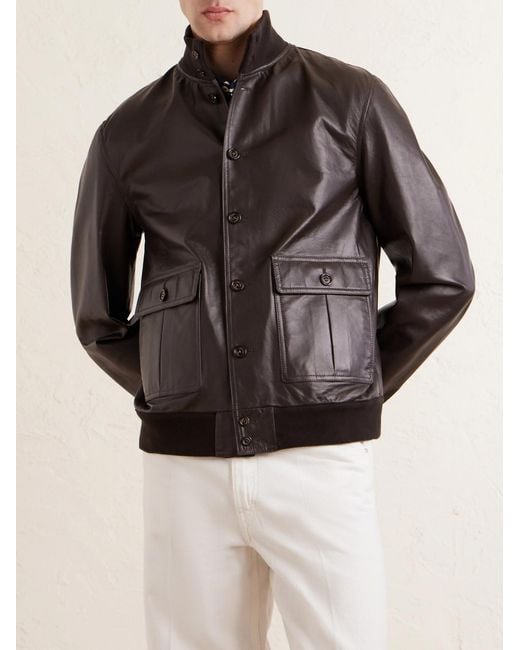 Ino Leather Jacket di Valstar in Black da Uomo